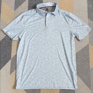 Men's Blue Floral Polo Shirt